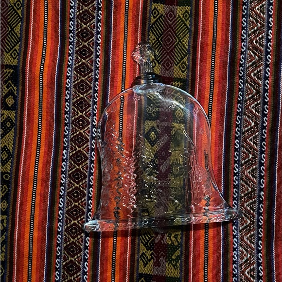 Vintage Christmas 🎄 Scene Bell Shaped Clear Glass Candy Dish - Picture 12 of 16